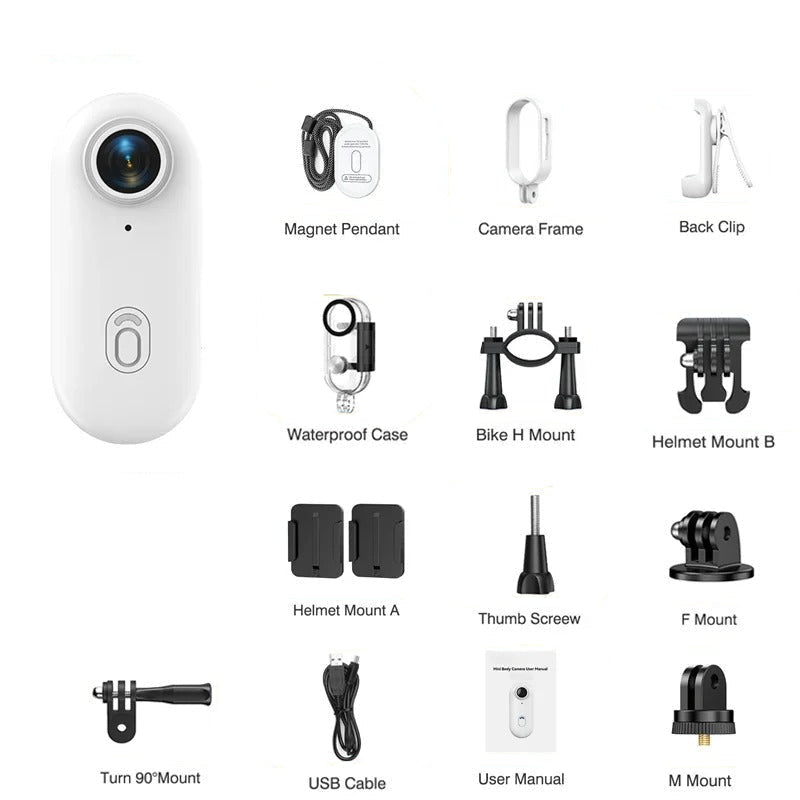 Thumb Action Body Camera 4K With FREE 128 GB Micro SD